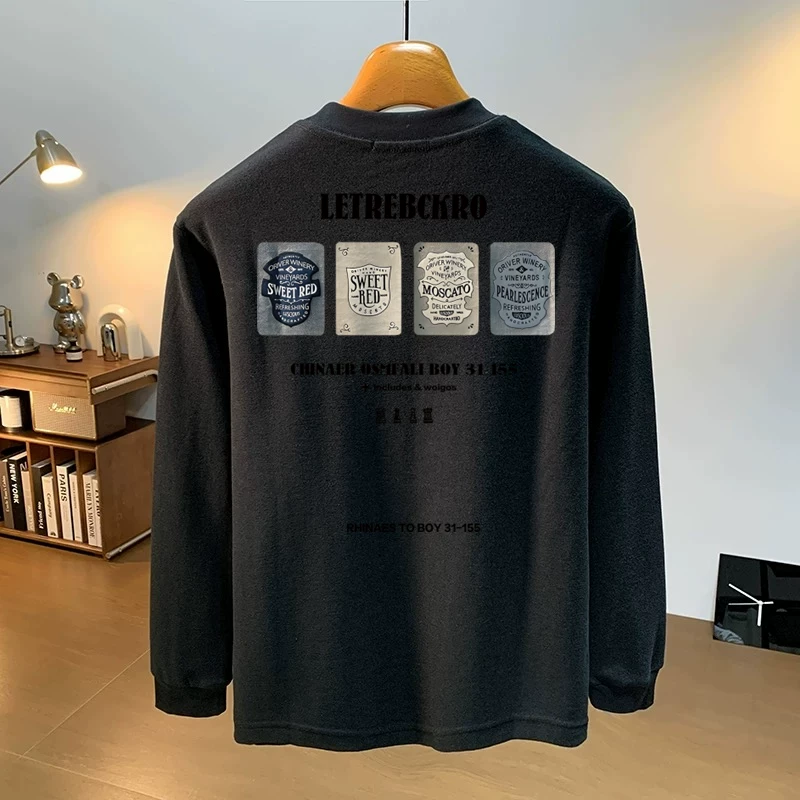 Áo thun cotton thu đông dáng rộng, kiểu Mỹ, hàng xuất khẩu, giá rẻ, chất liệu cotton nguyên chất, đa năng, tay dài