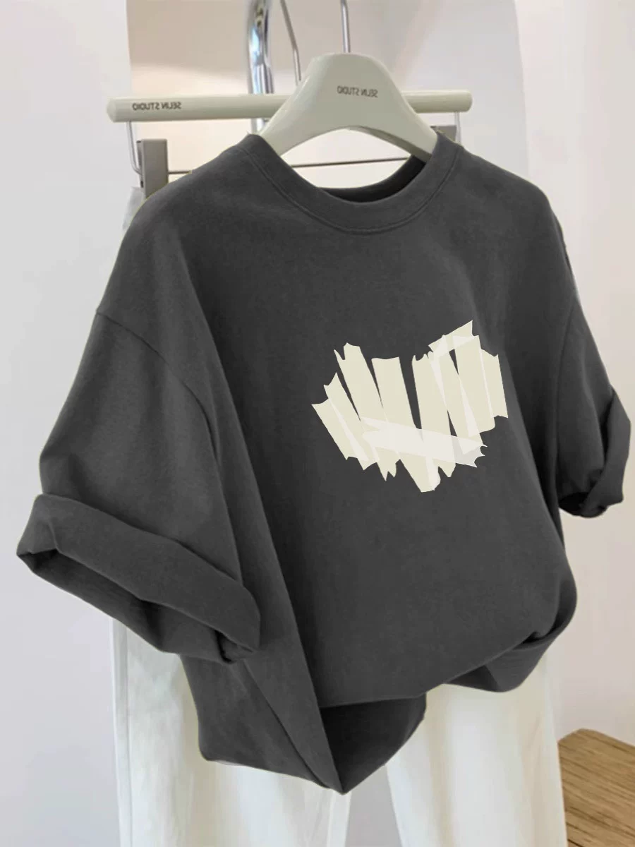 Xả kho hàng xuất khẩu dư thừa ~ Áo thun ngắn tay kiểu dáng đơn giản mới thời trang mùa hè unisex dành cho cặp đôi chất liệu cotton nguyên chất