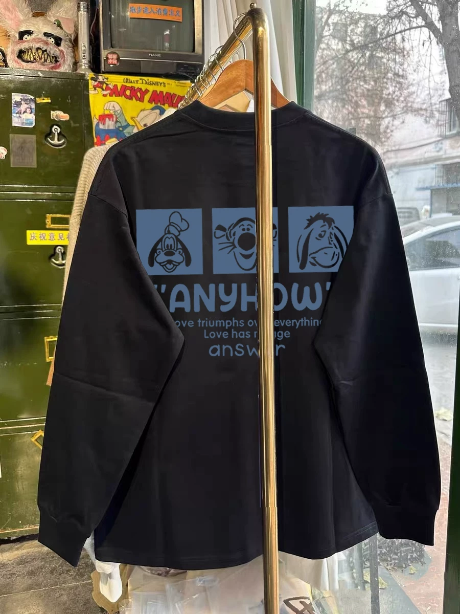 Outlet~ Áo thun dài tay thu đông chất liệu cotton nguyên chất, kiểu dáng thời trang mới, xuất khẩu, thanh lý, dành cho nam và nữ