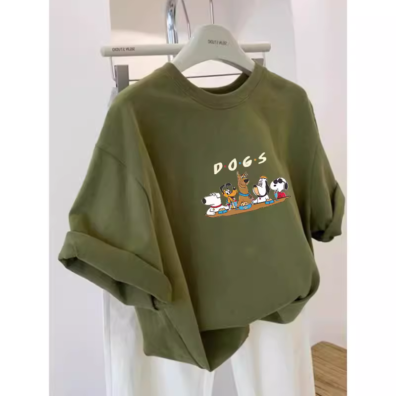 Xả kho hàng hiệu~ Hàng tồn kho xuất khẩu, hàng xuất khẩu cắt mác, thương hiệu thời trang kiểu Mỹ, áo thun nam nữ cặp đôi chất liệu cotton nguyên chất, tay ngắn, dáng rộng, mới