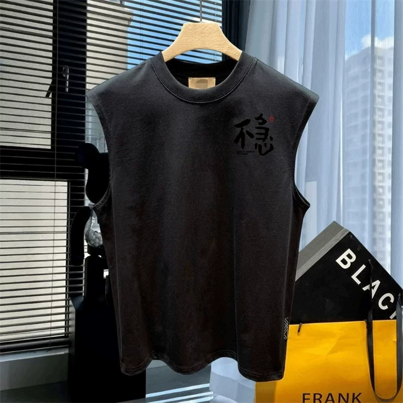 Áo gile thể thao nam cotton thuần chất liệu mới, kiểu dáng thời trang, thanh lý mùa hè tại cửa hàng xuất khẩu.