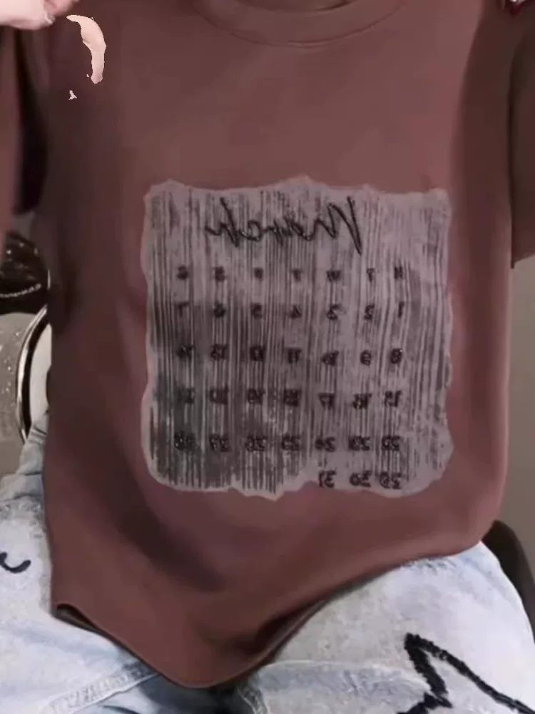 Áo thun tay ngắn in hình mới, đa năng, unisex, không nhãn hiệu, hàng xuất khẩu thanh lý, thời trang