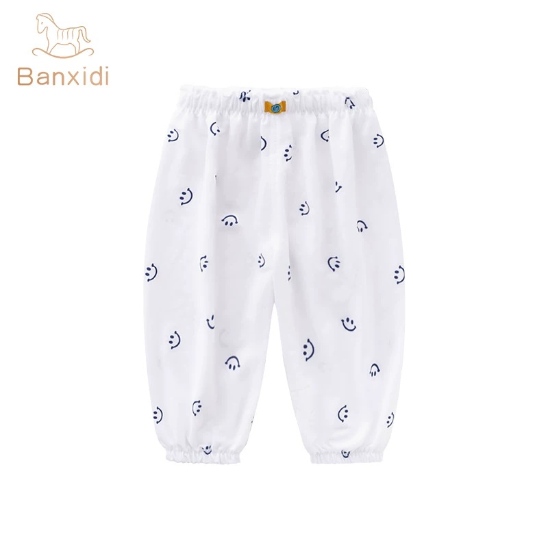 Quần chống muỗi Banxi Di mùa hè kiểu dáng mỏng unisex quần trẻ em quần harem trẻ em quần yếm thông thường quần denim