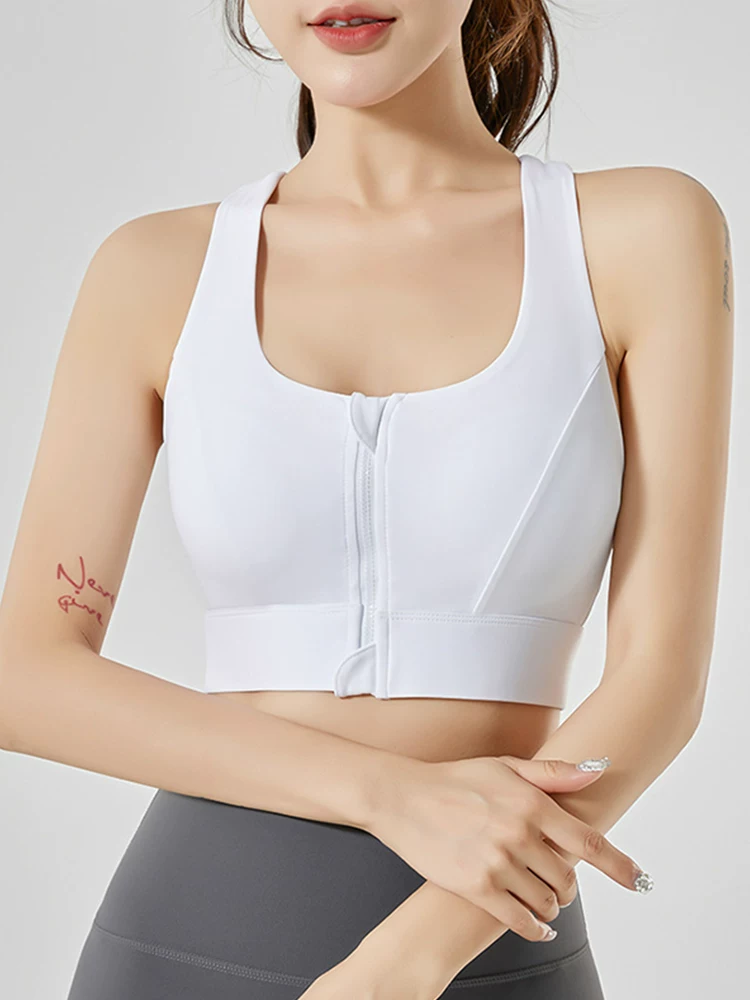 Áo ngực thể thao dành cho nữ, kiểu áo vest chạy bộ mùa hè, có khóa kéo phía trước, thân thiện với học sinh, không có gọng, chống chảy xệ, áo ngực đặc biệt dành cho ngực nhỏ và phẳng.