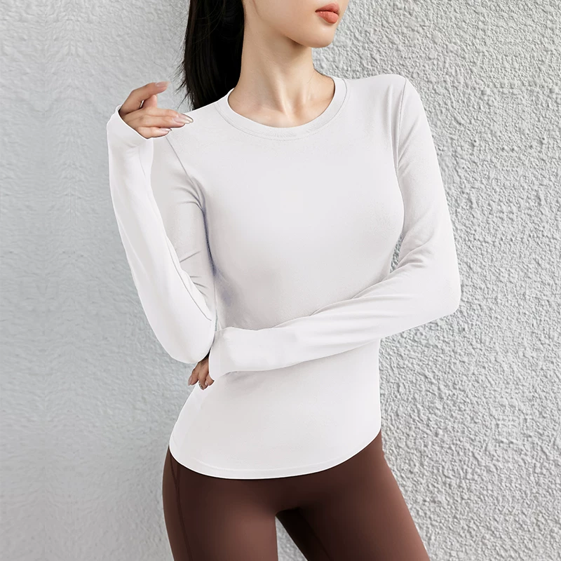 Quần áo tập yoga cho nữ, áo thể thao mùa thu đông mới, dáng ôm, dài tay, quần áo tập thể dục nhanh khô đặc biệt dành cho Pilates