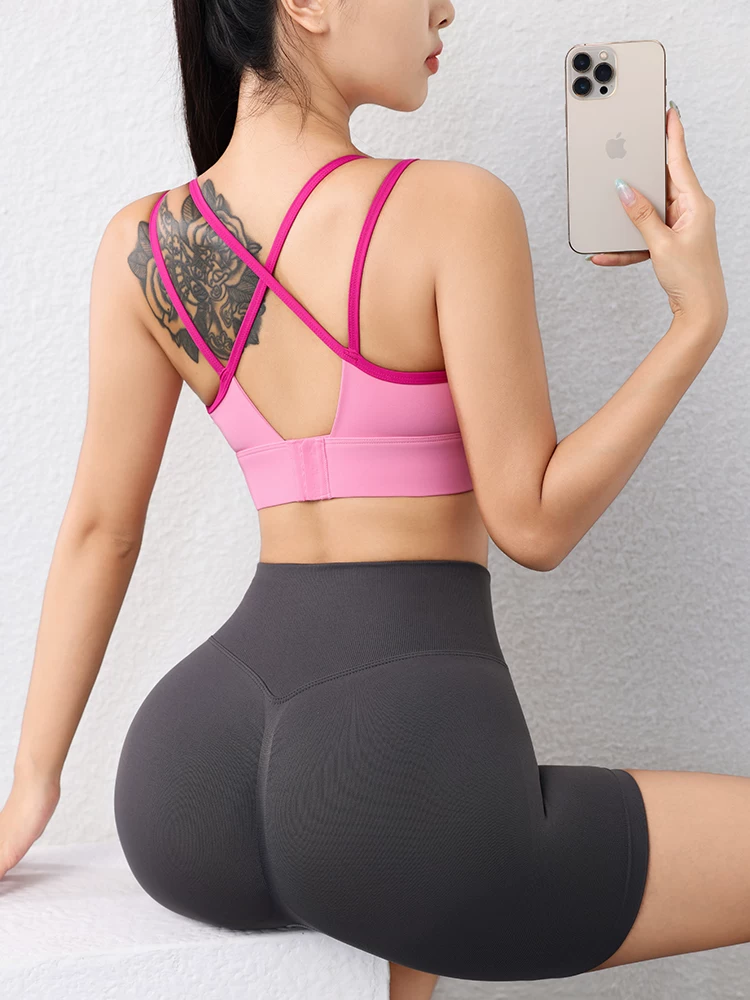 Áo ngực thể thao nữ thiết kế lưng đẹp, chống sốc, hỗ trợ tập yoga, áo tập thể dục, áo ngực dây mảnh, áo hai dây, có thể mặc bên ngoài, áo chống sốc.