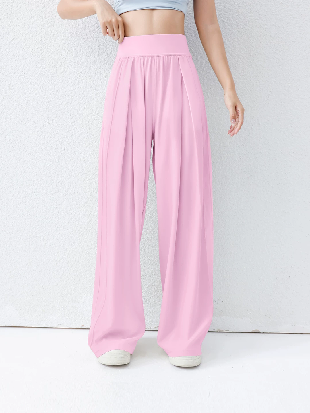 Quần tập yoga cao cấp Jiumai Quần ống rộng cạp cao mỏng mùa hè Quần tập thể dục dáng rộng nhanh khô Quần thể thao chống nắng