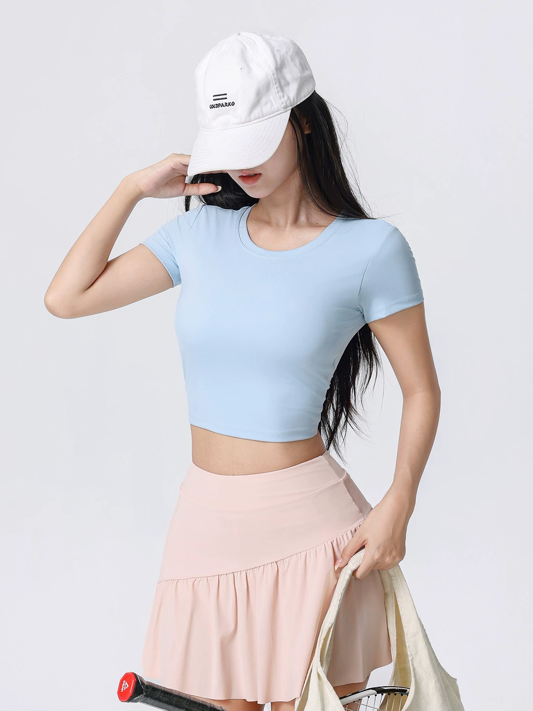 Áo tập yoga Jiumai Yipin có đệm ngực, tay ngắn, mẫu mới 2026, cảm giác cao cấp, tập luyện Pilates, áo thể thao chạy bộ.