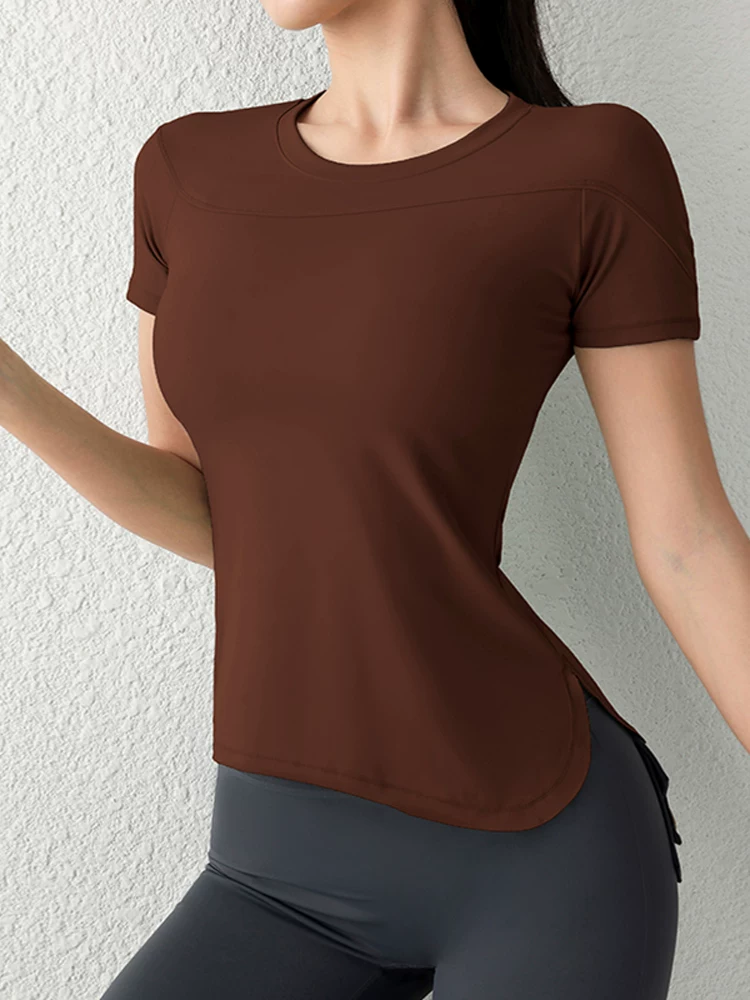 Áo thun thể thao nữ tay ngắn ôm sát, chuyên dụng cho tập yoga, chạy bộ buổi sáng, nhanh khô, thời trang thể thao hè 2026 kiểu mới