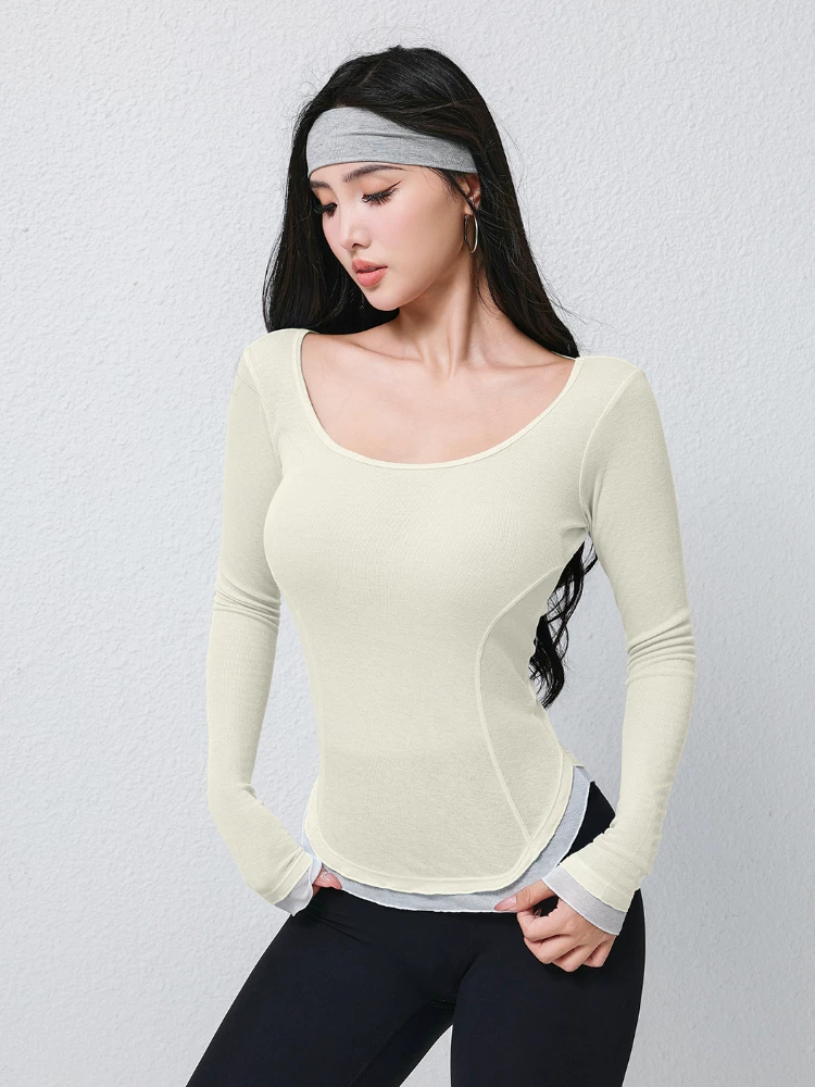 Jiumai Yipin trang phục tập yoga cao cấp dài tay đẹp, rộng rãi, thoải mái dành cho nữ, mẫu mới thu đông 2026.