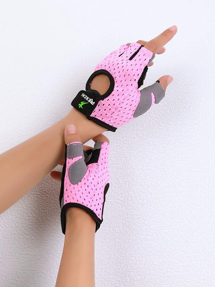 Găng tay tập thể dục cho nữ, nửa ngón, chống trượt, dành cho nam, tập yoga, tập spinning, bảo vệ tay khi tập thể thao, chống chai sạn, mỏng.