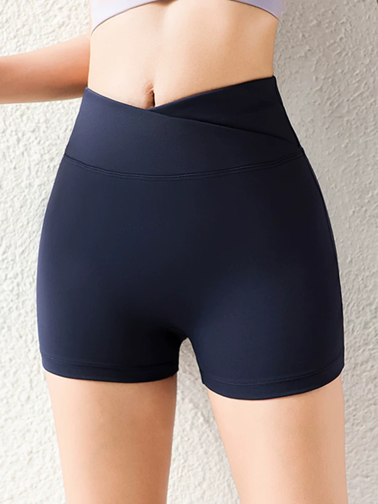 Quần short tập thể dục nâng mông co giãn cạp cao màu đào mới 2026 dành cho nữ, quần yoga ba phần tư nhanh khô, cảm giác như không mặc gì, thích hợp cho mùa hè