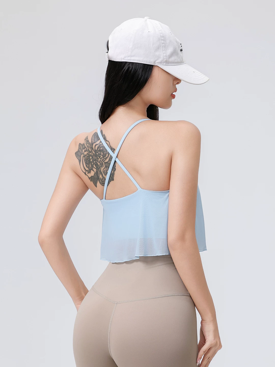 Áo tập yoga dạng lưới hình đám mây dành cho nữ có miếng đệm ngực cố định, áo tập thể dục, áo ngực thể thao chống sốc nhanh khô khi tập chạy.