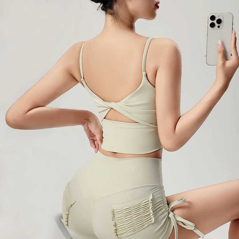 [Bộ sưu tập hàng thanh lý] Áo thể thao nhanh khô, thoáng khí, áo tập yoga, quần short tập thể dục dành cho nữ.