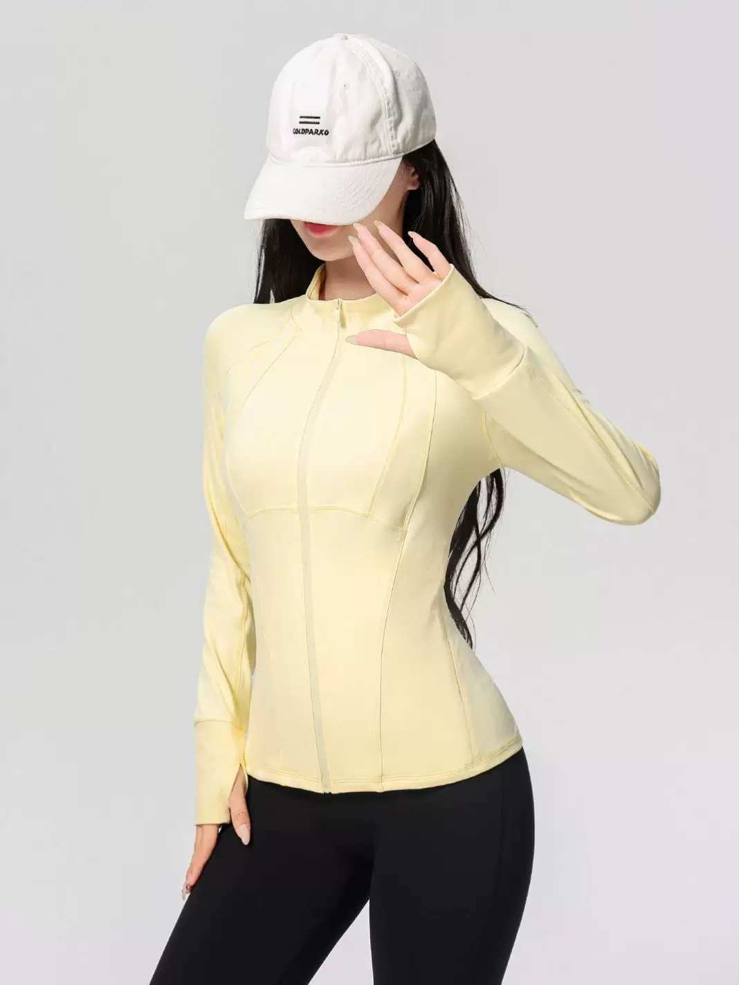 Áo khoác yoga chuyên nghiệp dành cho nữ, kiểu mới 2026, cao cấp, áo thể thao chạy bộ cổ đứng, tôn dáng, đồ tập Pilates.