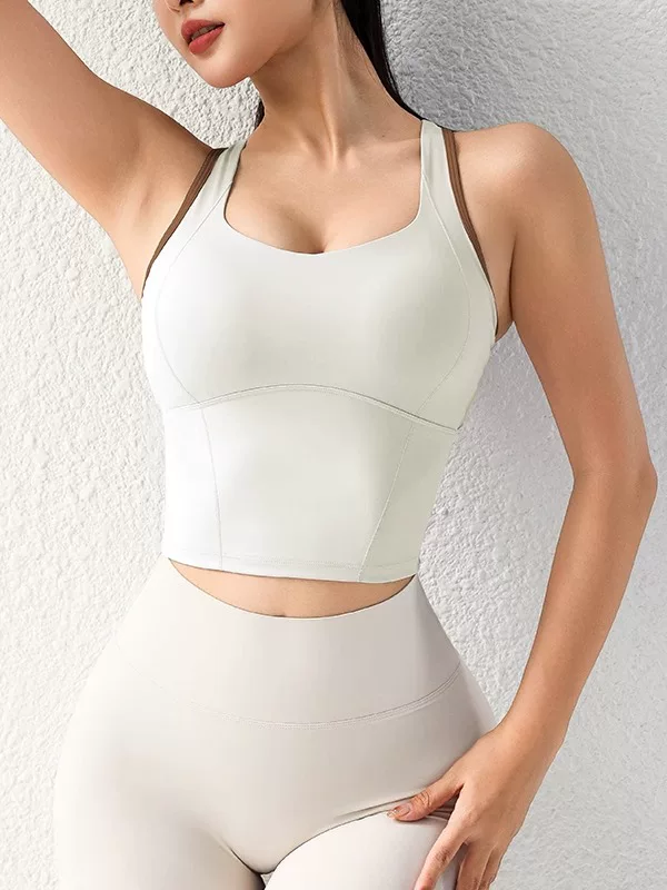 Áo vest thể thao dành cho nữ, đồ lót tập thể dục chạy bộ chống sốc cường độ cao, đồ tập yoga, áo ngực đẹp lưng trần, áo tập yoga đa năng