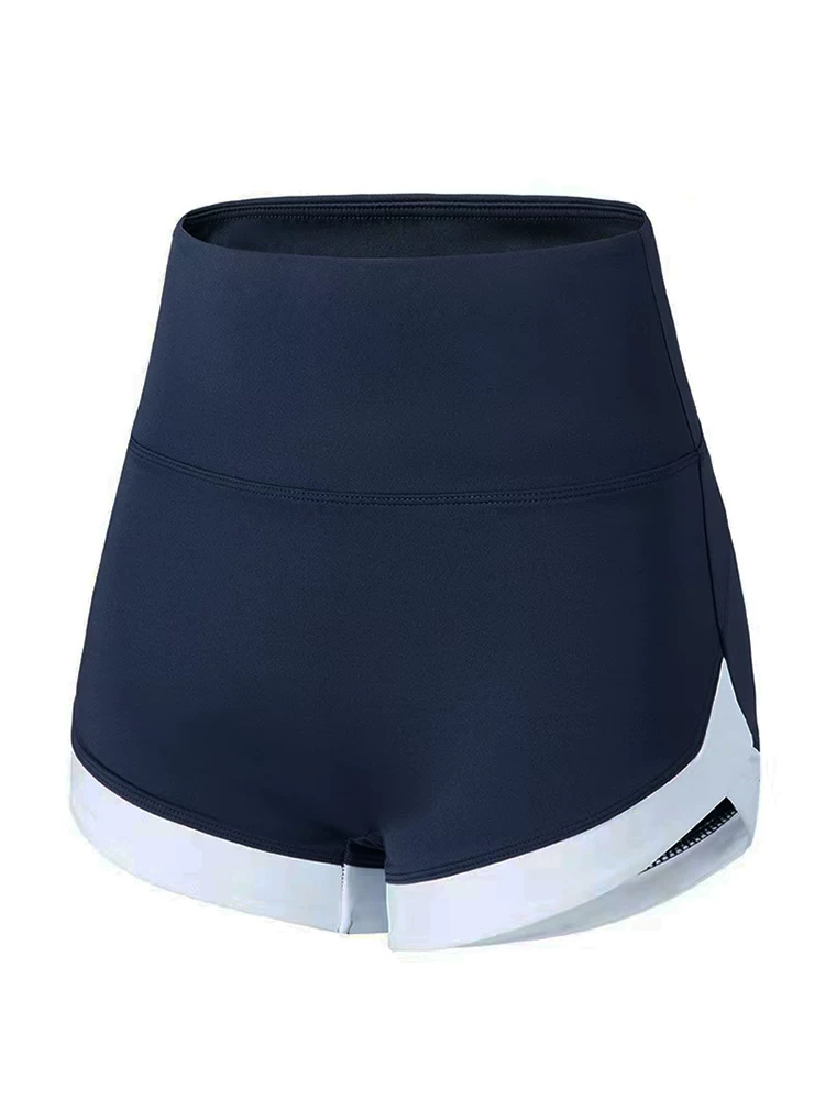 Quần short thể thao phối màu Jiumai Yipin, quần short chạy bộ yoga cạp cao ôm sát mùa hè, nâng mông, không có đường may lộ liễu, quần short dài ba phần tư dùng làm áo khoác ngoài.