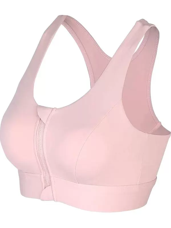 Áo ngực thể thao đa năng Jiumai Yipin, chống sốc, cường độ cao, có khóa kéo phía trước, áo vest cỡ lớn, chạy bộ, ngực lớn, áo ngực thể hình.