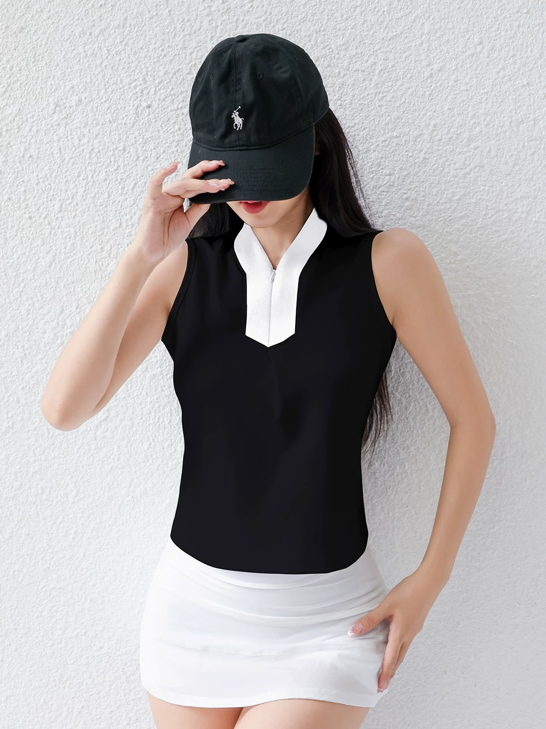 Áo thun thể thao nữ cổ V phối màu phong cách retro old money công chúa, mẫu mới 2026, thích hợp chơi tennis, tập yoga.