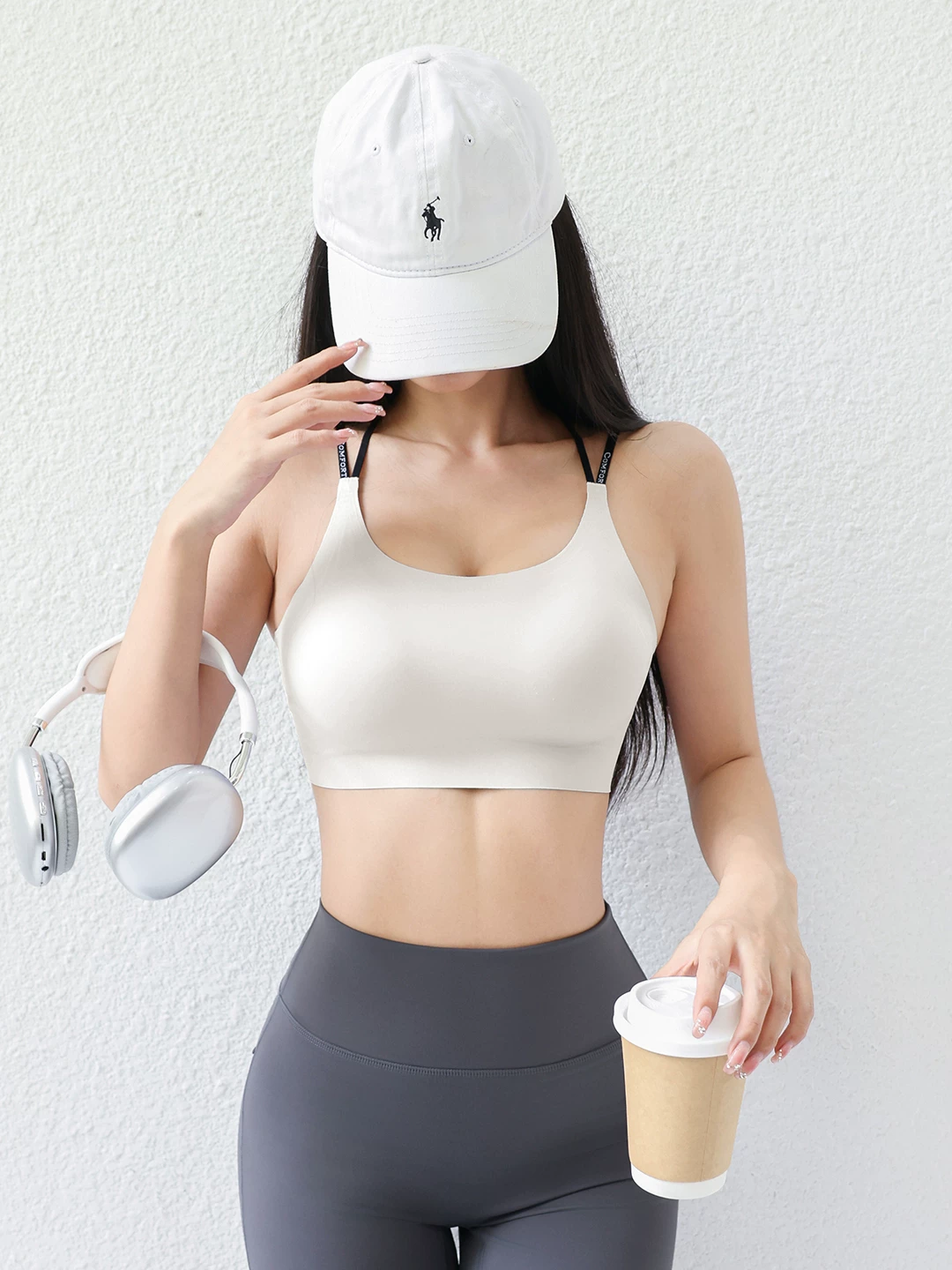 Áo ngực thể thao dành cho nữ, thiết kế một mảnh lưng chéo, áo tập yoga chống sốc, áo tập gym mùa hè.