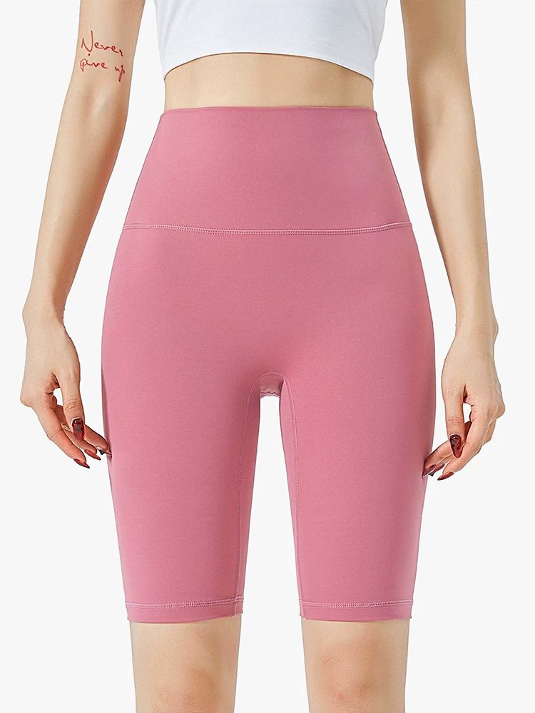 Quần short tập yoga nhanh khô, chất liệu mềm mại, cạp cao, có thiết kế nâng mông và định hình bụng dành cho nữ, thích hợp cho việc chạy bộ và đạp xe vào mùa hè.