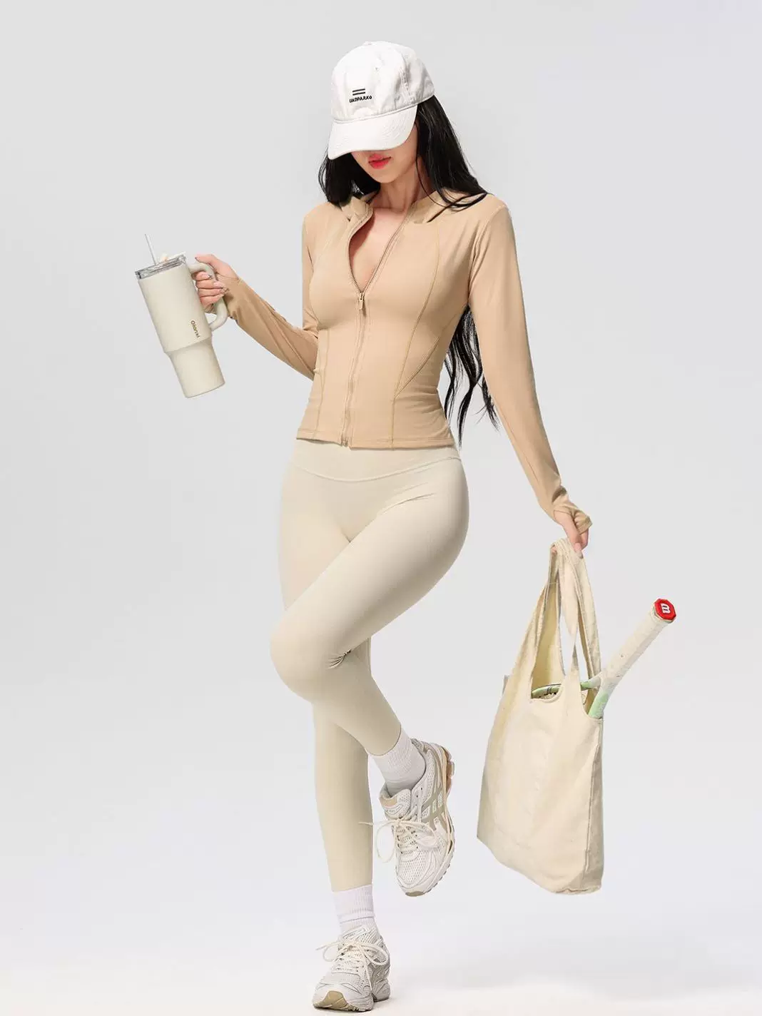 Áo khoác thể thao nhung mỏng dành cho nữ, trang phục tập yoga, áo khoác chạy bộ lót lông cừu tập thể dục, áo khoác dài tay mùa thu đông, áo có mũ trùm đầu tập luyện ngoài trời