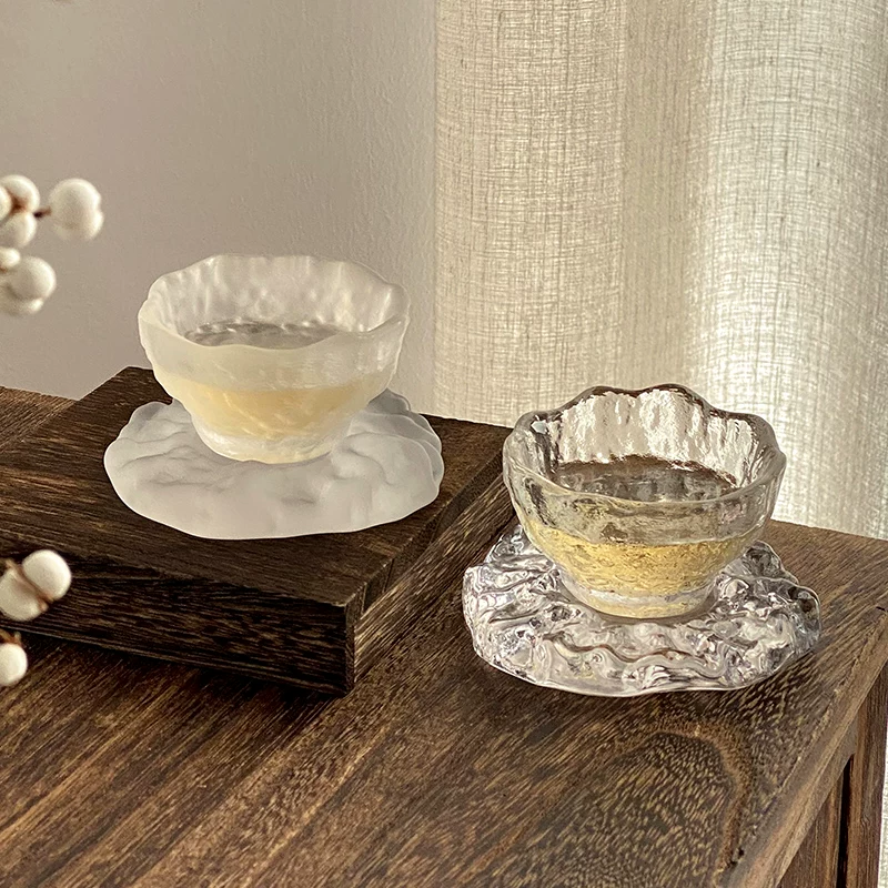 Tách trà thủy tinh kiểu Nhật, cốc thủy tinh mờ, cốc nếm thử, cốc rượu sake, cốc trà gia dụng, bộ trà kungfu