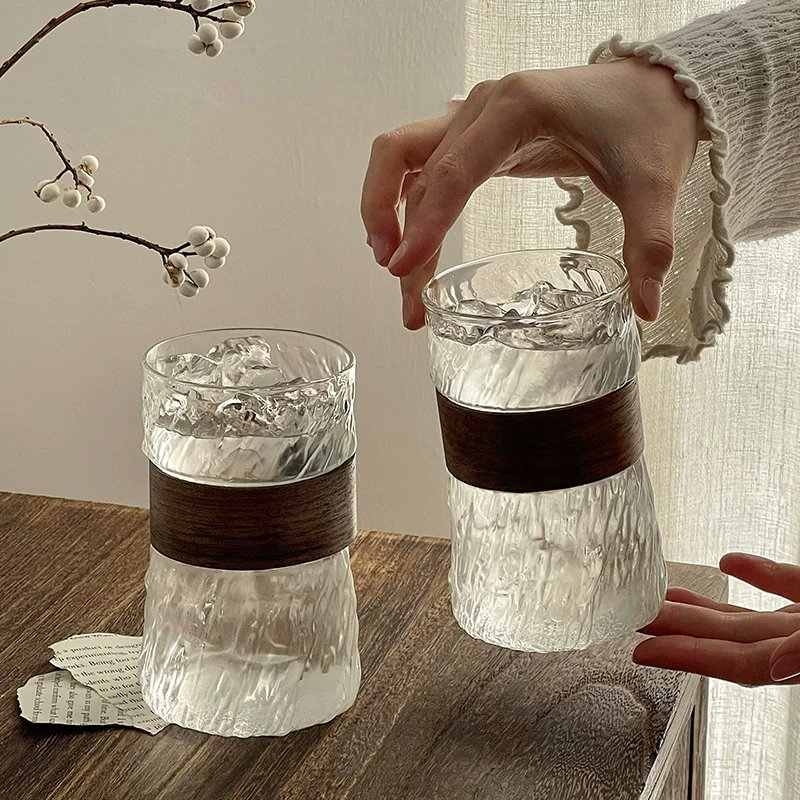cốc thủy tinh chịu nhiệt retro, cốc đặc biệt để pha cà phê treo tai, cốc latte đá kiểu Mỹ, cốc trà cách nhiệt chống bỏng gia dụng