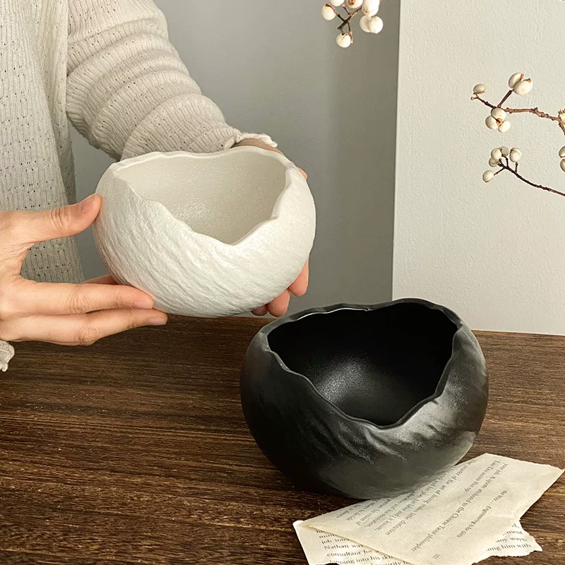 Bát gốm vỏ trứng sáng tạo, bát hấp trứng gia dụng, bát súp kiểu Tây, bát đựng món lạnh, bát đựng sữa chua tráng miệng cao cấp, bát đựng trái cây