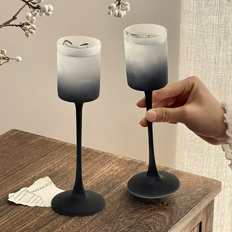 Ly rượu sâm banh, ly rượu mùi, ly rượu vang cao cấp, ly rượu vang sủi, kiểu dáng cổ điển, màu đen mờ, sang trọng, tiện dụng