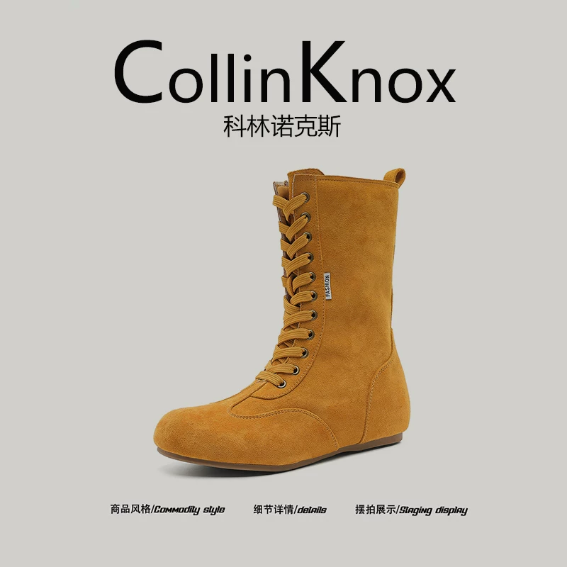[Được yêu thích của những người dẫn đầu xu hướng] CollinKnox 2026 Giày bốt Martin nam mới mùa xuân 2026 Giày cao bồi buộc dây kiểu cổ điển