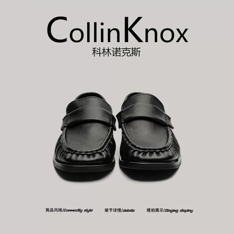 [Đậm chất Hồng Kông] Giày da nam CollinKnox mùa hè 2026 mới, kiểu dáng old money, giày lười nhăn phong cách cổ điển