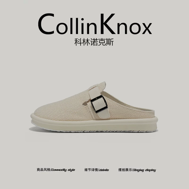 [Sản phẩm giá trị cao] Giày vải nam mùa hè mới CollinKnox 2025, dép Birkenstock nửa quai