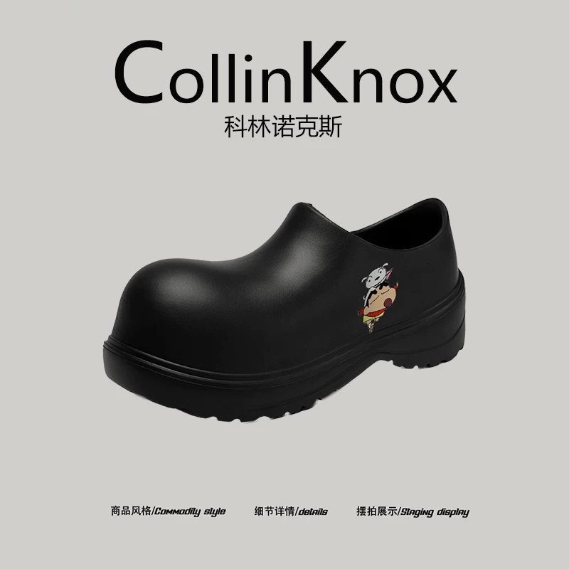 [Thường ngày và đa năng] Giày mũi to Mickey mùa thu mới của CollinKnox2025 dành cho nam, giày đầu bếp chống thấm nước và tăng chiều cao