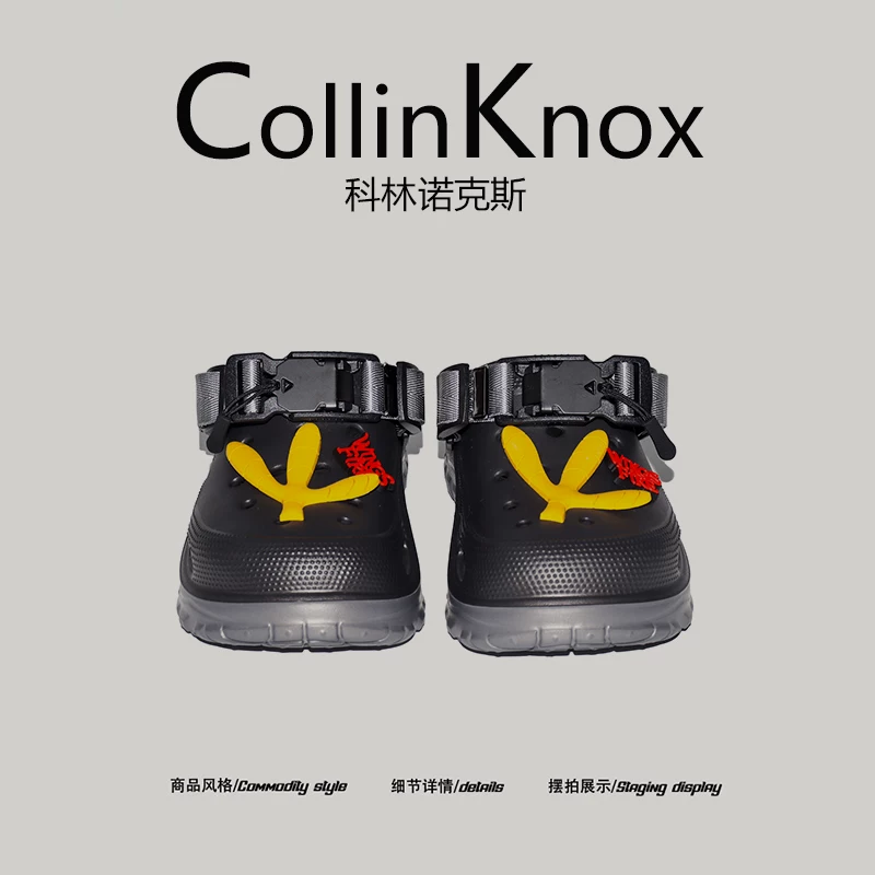 [Được yêu thích của những người dẫn đầu xu hướng] CollinKnox 2026 Dép nam mới mùa hè 2026 có mũi kín, thoáng mát và phong cách, chống trơn trượt