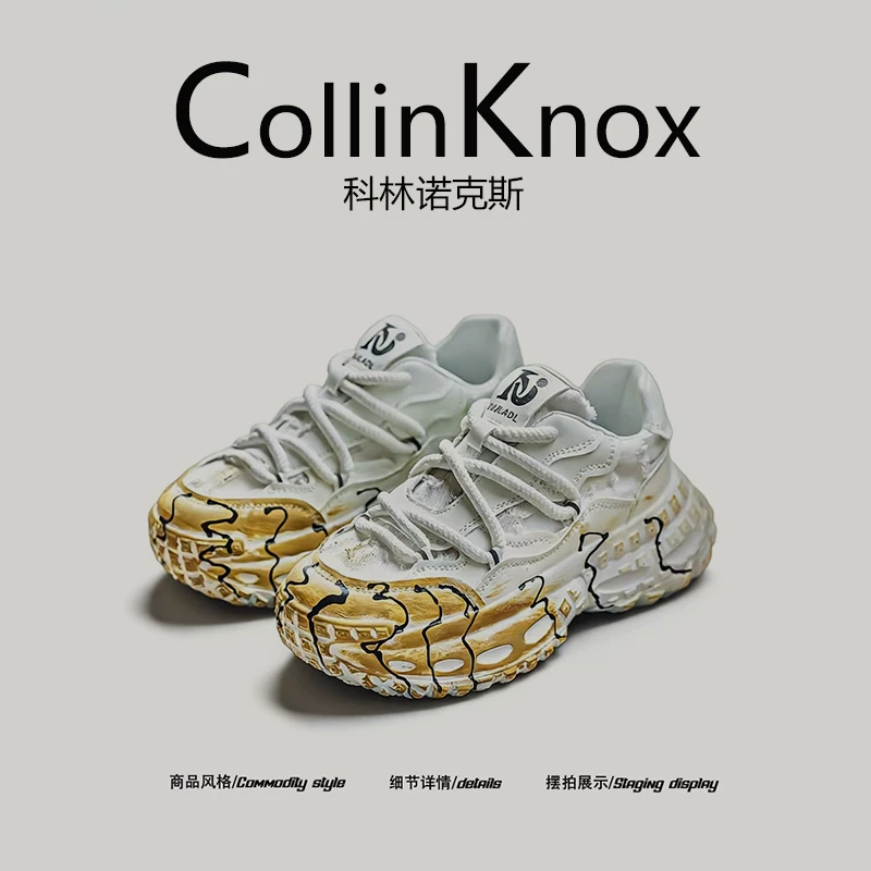 【Hợp thời trang và sành điệu】Giày thường ngày nam CollinKnox 2026 mùa xuân mới phong cách đường phố Giày hợp thời trang cổ điển màu gradient