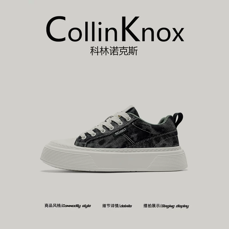 [Phong cách đường phố đa năng] CollinKnox 2026 Giày vải denim cổ điển mới dành cho nam mùa xuân 2026