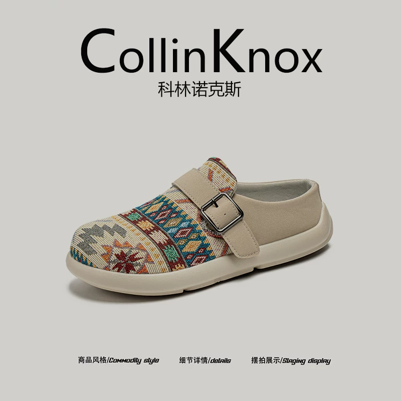 [Sản phẩm bán chạy] Giày nam kiểu Birkenstock hở mũi CollinKnox 2026 mùa hè mới, thiết kế mũi rộng và mũi kín.
