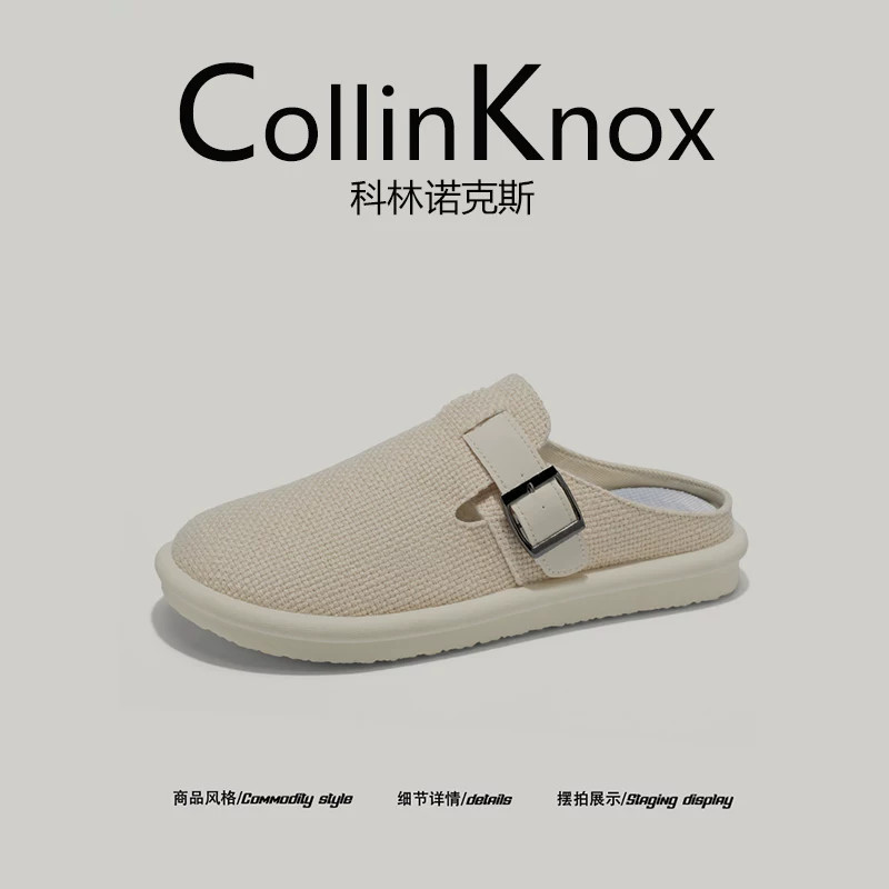 [Sản phẩm giá trị cao] Giày vải nam mùa hè mới CollinKnox 2025, dép Birkenstock nửa quai