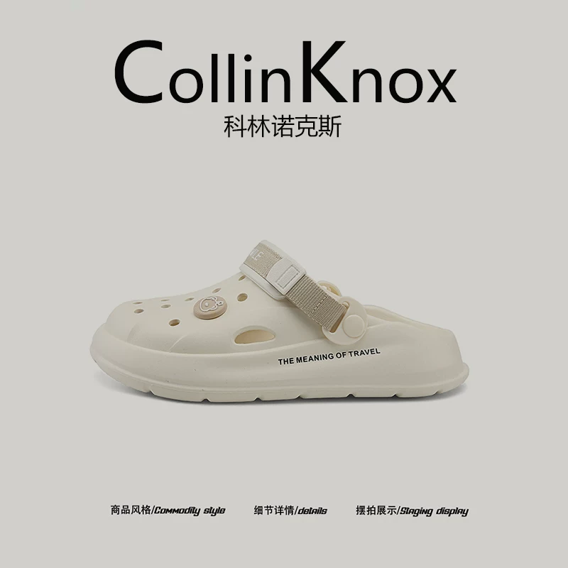 【Thiết kế đeo được hai kiểu】Dép quai ngang hình gấu CollinKnox 2025 mới dành cho nam và nữ, dép đi biển dễ thương.