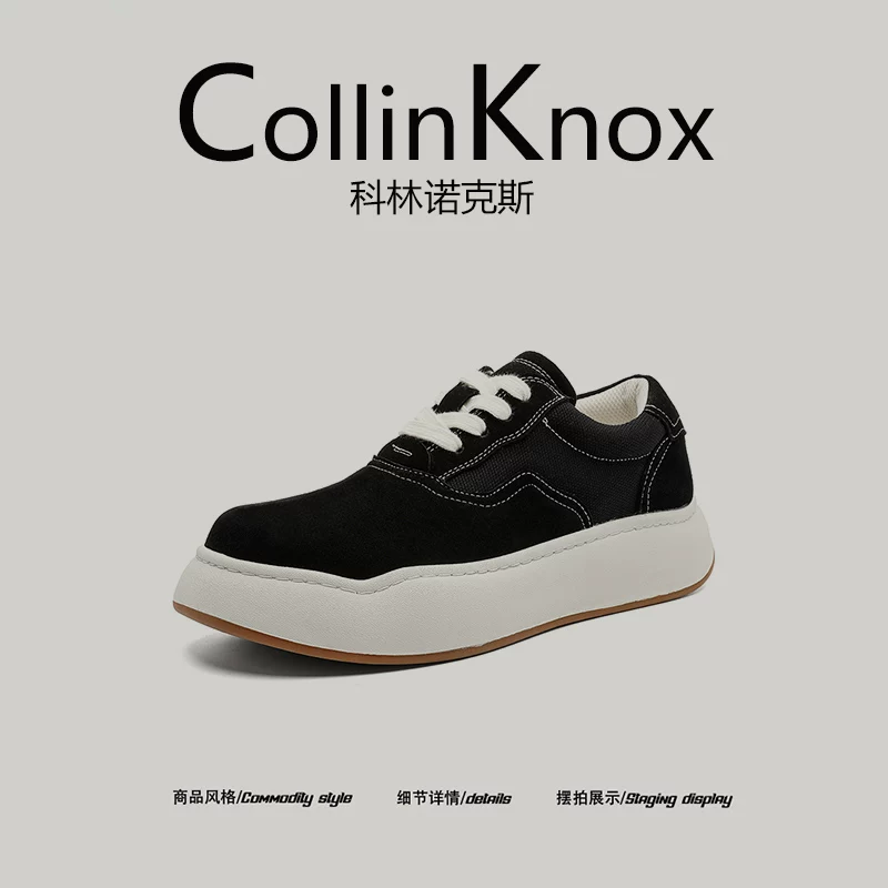 【Chất lượng da thật】Giày thể thao đế dày mới mùa xuân 2026 của CollinKnox dành cho nam và nữ, giày mũi to đa năng.
