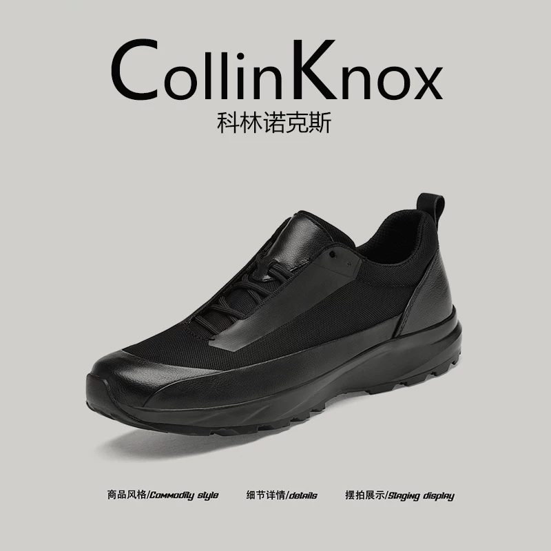 [Thoải mái và dễ mang] Giày thể thao nam da đen CollinKnox 2026 mùa xuân mới
