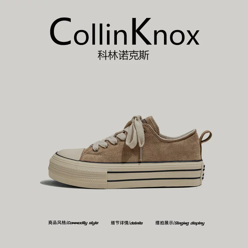 [Có thể mang đi làm] Giày vải da lộn kiểu dáng mùa hè mới của CollinKnox2025 dành cho nam, giày thể thao cổ thấp cổ điển