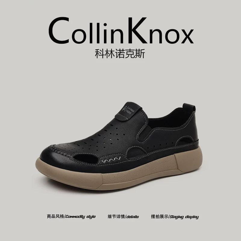 [Đế thoải mái] Giày sandal rỗng kiểu mới mùa hè CollinKnox 2026 dành cho nam, giày lười chống mài mòn