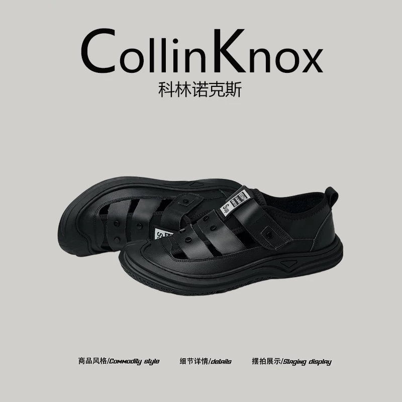 [Cool Summer] CollinKnox 2026 dép mùa hè mới dành cho nam, giày đi nước ngoài trời chống va chạm mũi kín.