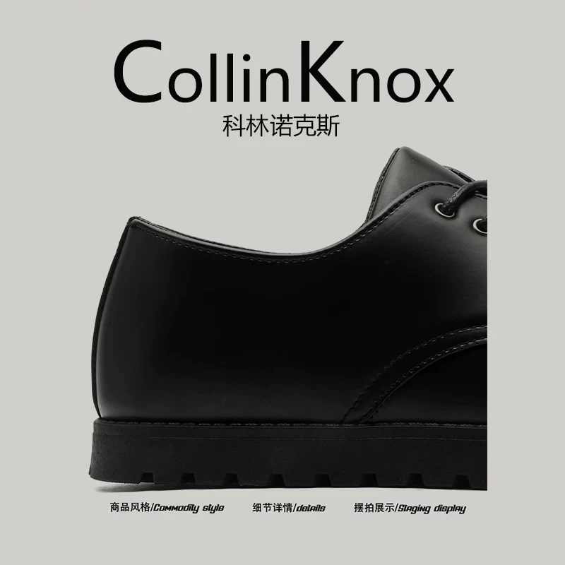 【Phong cách cổ điển và sành điệu】Giày đế thấp nam mới của CollinKnox mùa xuân 2026 Giày da thời trang với thiết kế độc đáo