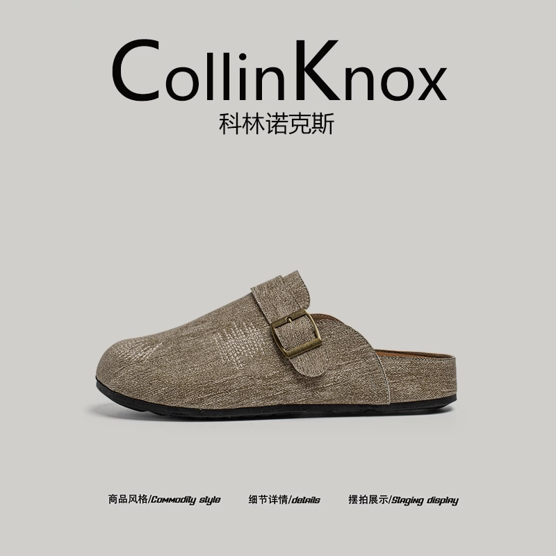 【Đa năng khi sử dụng ngoài trời】Giày Birkenstock nam mới mùa hè 2025 của CollinKnox mang lại cảm giác cao cấp, kiểu dép lê nửa quai.