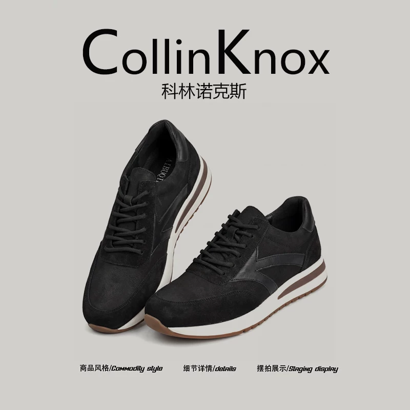 [Chất lượng da thật] Giày thường ngày nam CollinKnox 2026 mùa xuân mới có đệm và đế dày, giày kiểu A-Gan.