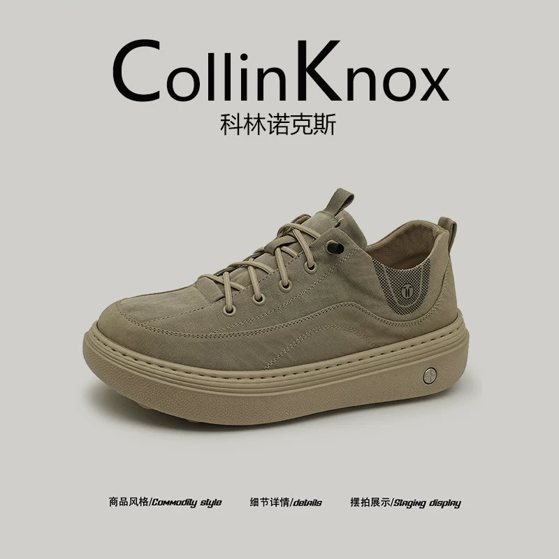 [Hàng hóa chất lượng cao] Giày nam vải canvas mùa thu mới CollinKnox2025 đế dày, giày bố đi làm