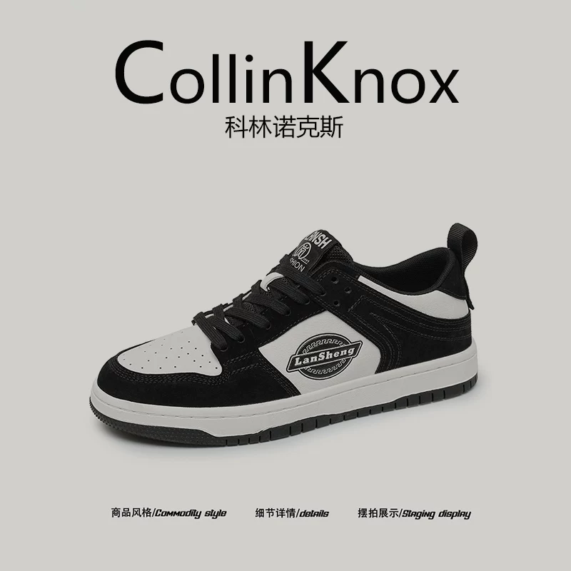 [Chất lượng da thật] Giày thời trang mới mùa xuân 2026 của CollinKnox dành cho nam và nữ, giày thể thao đường phố phối màu